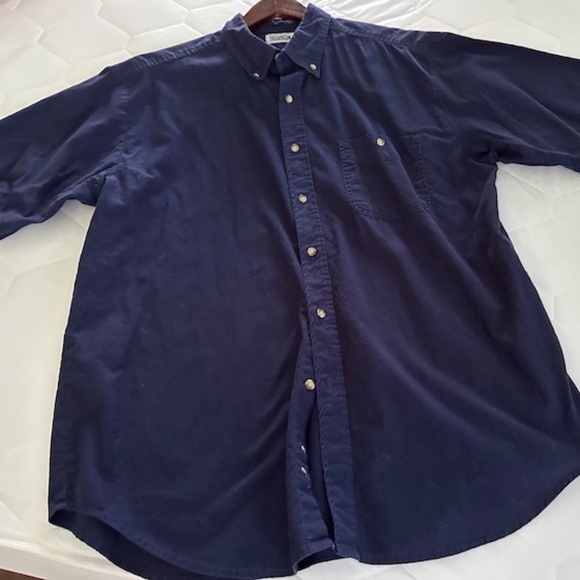 Basic Editions Boys Navy Blue Short Sleeve Pocket Button Down Dress Shirt L NWOT - Picture 2 of 5